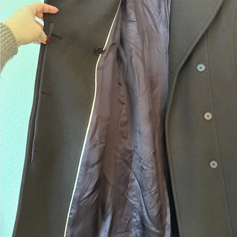 Reiss Deep Plum Pea Coat - Picture 8 of 13